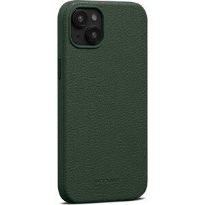 Woolnut kožený kryt pre iPhone 15 Plus tmavo zelený