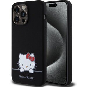 Hello Kitty Liquid Silicone Daydreaming Logo Zadný Kryt pre iPhone 15 Pro Max Black