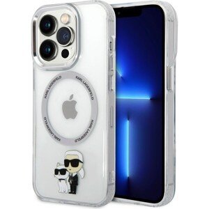 Karl Lagerfeld IML Karl and Choupette NFT MagSafe Zadný Kryt pre iPhone 15 Pro Max Transparent
