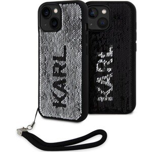 Karl Lagerfeld Sequins Reversible Zadný Kryt pre iPhone 15 Black/Silver