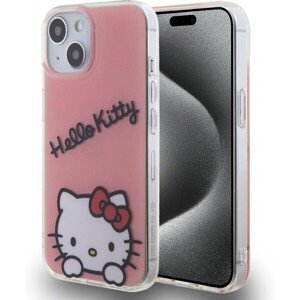 Hello Kitty IML Daydreaming Logo Zadný Kryt pre iPhone 15 Pink