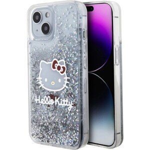 Hello Kitty Liquid Glitter Electroplating Head Logo Zadný Kryt pre iPhone 15 Transparent