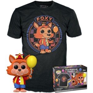Funko POP! & Tee Box: FNAF - Balloon Foxy (Flocked) (S)