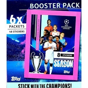 Futbalové samolepky Topps UEFA UCL - Booster Pack (48 v balíčku)