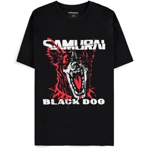Tričko Cyberpunk 2077 - Black Dog Samurai Album Art L