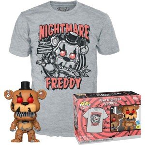Funko POP! & Tee Box: FNAF- Nightmare Freddy (GITD) S