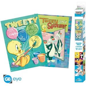 Set 2 plagátov Looney Tunes - Tweety and Sylvester (52x38 cm)