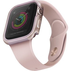 UNIQ Valencia kovové púzdro Apple Watch Serie 4/5/6/SE (40mm) svetlo ružové