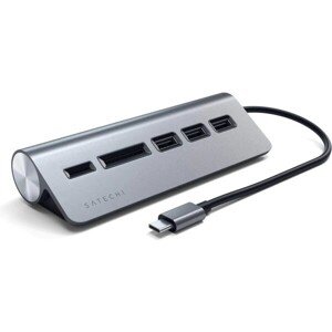 Satechi Aluminium TYPE-C USB Hub (3x USB 3.0, MicroSD) - Space Gray