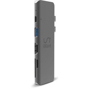 iWant USB-C 2x HDMI Multi-media HUB vesmírne šedý (2020)