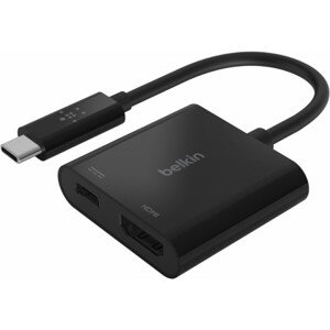 Belkin USB-C adaptér na HDMI + 60W napájanie čierny