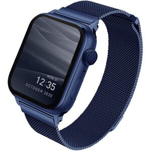 UNIQ Dante oceľový remienok Apple Watch 45/44/42mm modrý