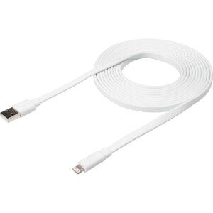 Xtorm Flat USB-A/Lightning plochý kábel 3 m biely