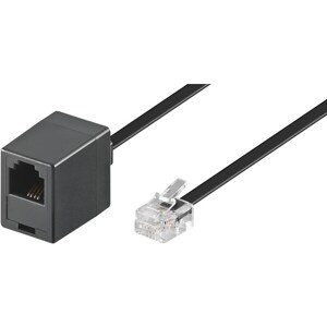 PremiumCord telefónny kábel predlžovací 6P4C plug - 6P4C jack čierny 10m