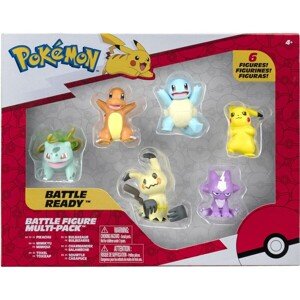 Figúrky Pokémon 6-Pack 5 cm Pikachu #2, Squirtle, Charmander, Bulbasaur, Sirfetch'd, Toxel