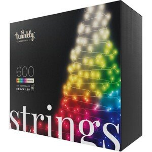 Twinkly Strings Special Edition inteligentné žiarovky na stromček 600 ks 48m čierny kábel
