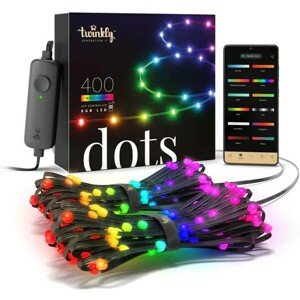Twinkly Dots LED pásik 400 ks svetielok 20 m čierny kábel