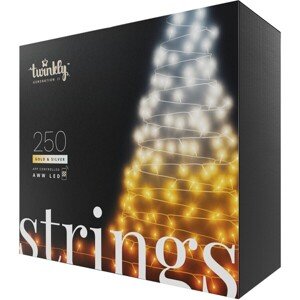 Twinkly Strings Gold Edition inteligentné žiarovky na stromček 250 ks 20m čierny kábel