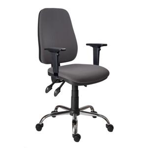 1140 ASYN C D5 SI + BR06 - kancelárska stolička, látka DORA D5 sivá s podrúčkami BR 06
