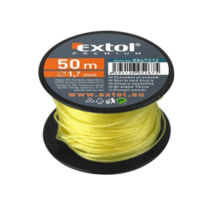 EXTOL 8847212 - Murárska šnúra, cievka, 50 m, priemer 1,7 mm, žltá