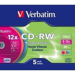 Verbatim CD-RW 5ks Slim, 700MB 12x 43167 - CD disk