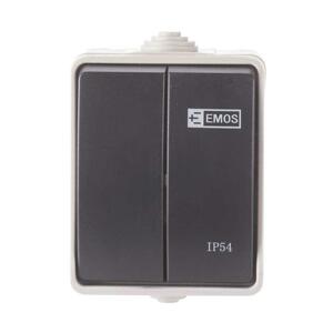 Emos Prepínač č.5 IP54 nástenný A1398.1 - Prepínač
