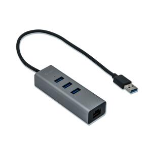 i-Tec Metal USB 3.0 Hub 3-Port + Gigabit Ethernet Adapter U3METALG3HUB - USB rozbočovač