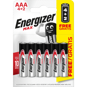 Energizer MAX LR03 (AAA) 4+2ks - Batérie alkalické