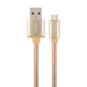 Gembird opletený kábel USB-C 1.8m zlatý CCB-mUSB2B-AMCM-6-G - Dátový a nabíjací kábel USB 2.0