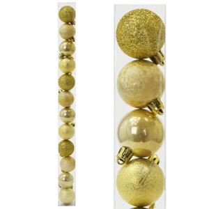 Vianočné gule plast 4cm s/12 zlaté 8100525 - Dekorácia