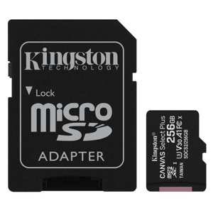 Kingston Canvas Select Plus MicroSDXC 256GB class 10 (r100MB,w85MB) SDCS2/256GB - Pamäťová karta + adaptér
