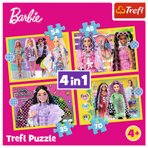 Trefl Trefl Puzzle 4v1 - Šťastný svet Barbie / Mattel, Barbie 34626