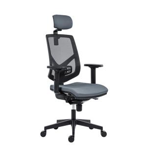 1750 SYN Skill PDH + BR06 BN 7 - kancelárska stolička s podhlavníkom,plast/látka/sieťovina BN7 čierna
