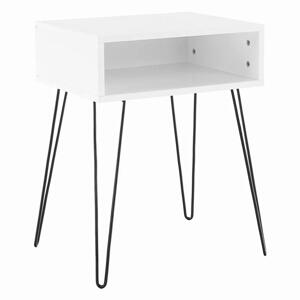 HONEJ BI/CI 0000275065 - Príručný/nočný stolík 45x35x58 cm, biela/čierna