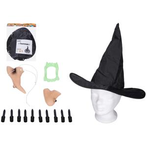 Wiky Set karneval - čarodejnice (nos, brada, prsty, klobúk a zuby) WKW027545
