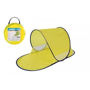 Teddies Stan plážový s UV filtrom 140x70x62cm samorozkladací polyester/kov ovál žltý v látkovej tašk 00110022