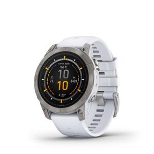 Garmin epix Pro (g2) Sapphire, 47mm, Titanium, Whitestone band 010-02803-21 - Prémiové multi-športové smart GPS hodinky s AMOLED displejom a LED baterkou