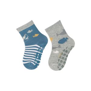 STERNTALER Ponožky protišmykové Morský svet ABS 2ks v balení modrá chlapec veľ. 22 12-24m 8002422-365-22