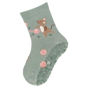 STERNTALER Ponožky protišmykové Myška na záhrade SUN zelená dievča veľ. 18 6-12m 8022407-270-18