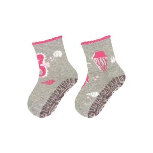 STERNTALER Ponožky protišmykové vodný svet AIR 2ks v balení sivá dievča veľ. 20 12-24m 8032423-545-20