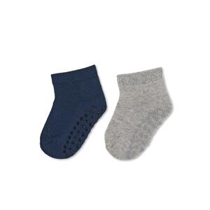 STERNTALER Ponožky protišmykové krátke ABS 2ks v balení námornícka modrá chlapec veľ. 18 6-12m 8102330-300-18