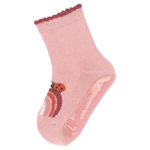 STERNTALER Ponožky protišmykové Lienka na dúhe AIR ružová dievča veľ. 18 6-12m 8152403-707-18