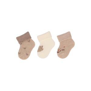 STERNTALER Ponožky mačička 3ks v balení béžová melanž dievča veľ. 0 0-1m 8212403-945-0
