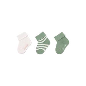 STERNTALER Ponožky krátke bavlna GOTS 3 ks v balení zelená uni veľ. 18 6-12m 8402280-270-18