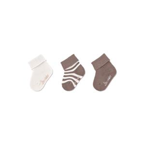 STERNTALER Ponožky krátke bavlna GOTS 3 ks v balení hnedá uni veľ. 14 0-4m 8402280-985-14