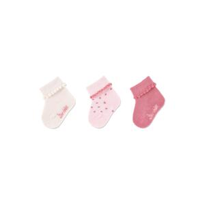 STERNTALER Ponožky krátke bavlna GOTS 3ks v balení ružová dievča veľ. 16 4-6m 8402288-908-16