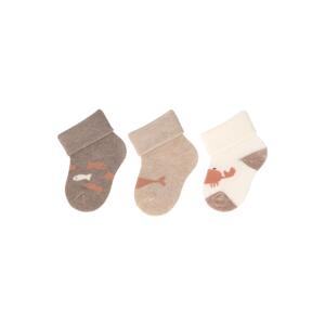 STERNTALER Ponožky morské zvieratká 3ks v balení hnedá melanž uni veľ. 0 0-1m 8212400-995-0