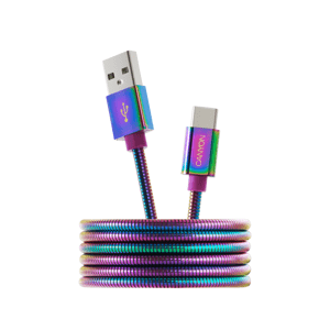 Canyon metalicky opletený, dúhový CNS-USBC7RW - kábel USB-C to USB-A 2.0 1.2m