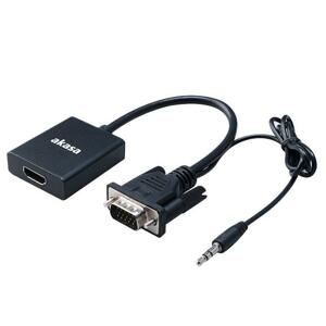 Akasa VGA na HDMI s audio káblom AK-CBHD23-20BK - redukcia VGA - HDMI