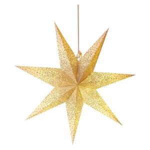 Emos LED hviezda papierová závesná so zlatými trblietkami v strede, biela, 60cm, vnútorná DCAZ08 - Vianočná dekorácia